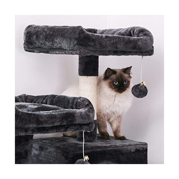 Bewishome cat tree condo furniture kitten activity tower pet kitty play house with scratching posts perches hammock clearance mmj01